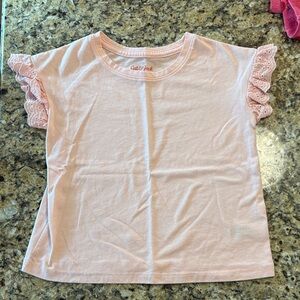 Cat & Jack Light Pink Lace Sleeve Kids Tee